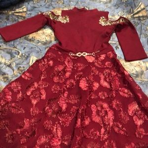 Girls cold shoulder gown
